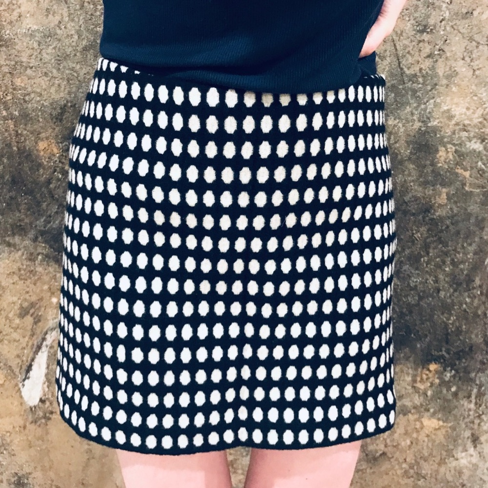 Milly sweater mini skirt black and white dots